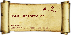 Antal Krisztofer névjegykártya