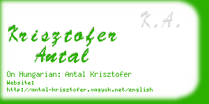 krisztofer antal business card